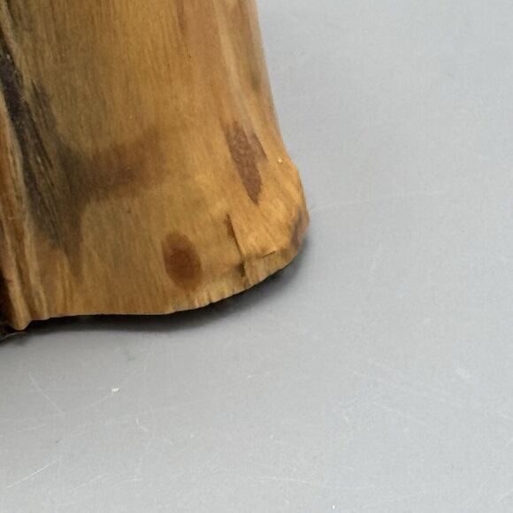 Vtg Hand Carved Tree Stump Trinket Box Removable Lid Mancave Cottagecore Deer - Picture 7 of 15